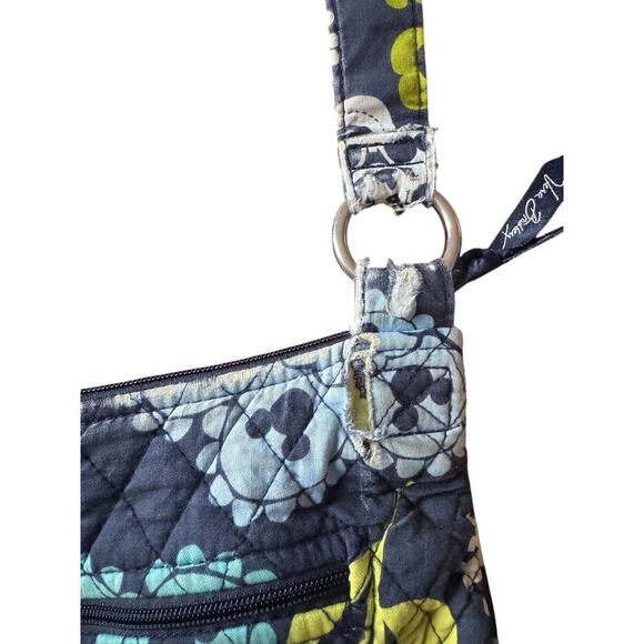 RARE Vera Bradley Disney Parks Hidden Mickey Quilted Crossbody Bag Floral Blue - Picture 7 of 13